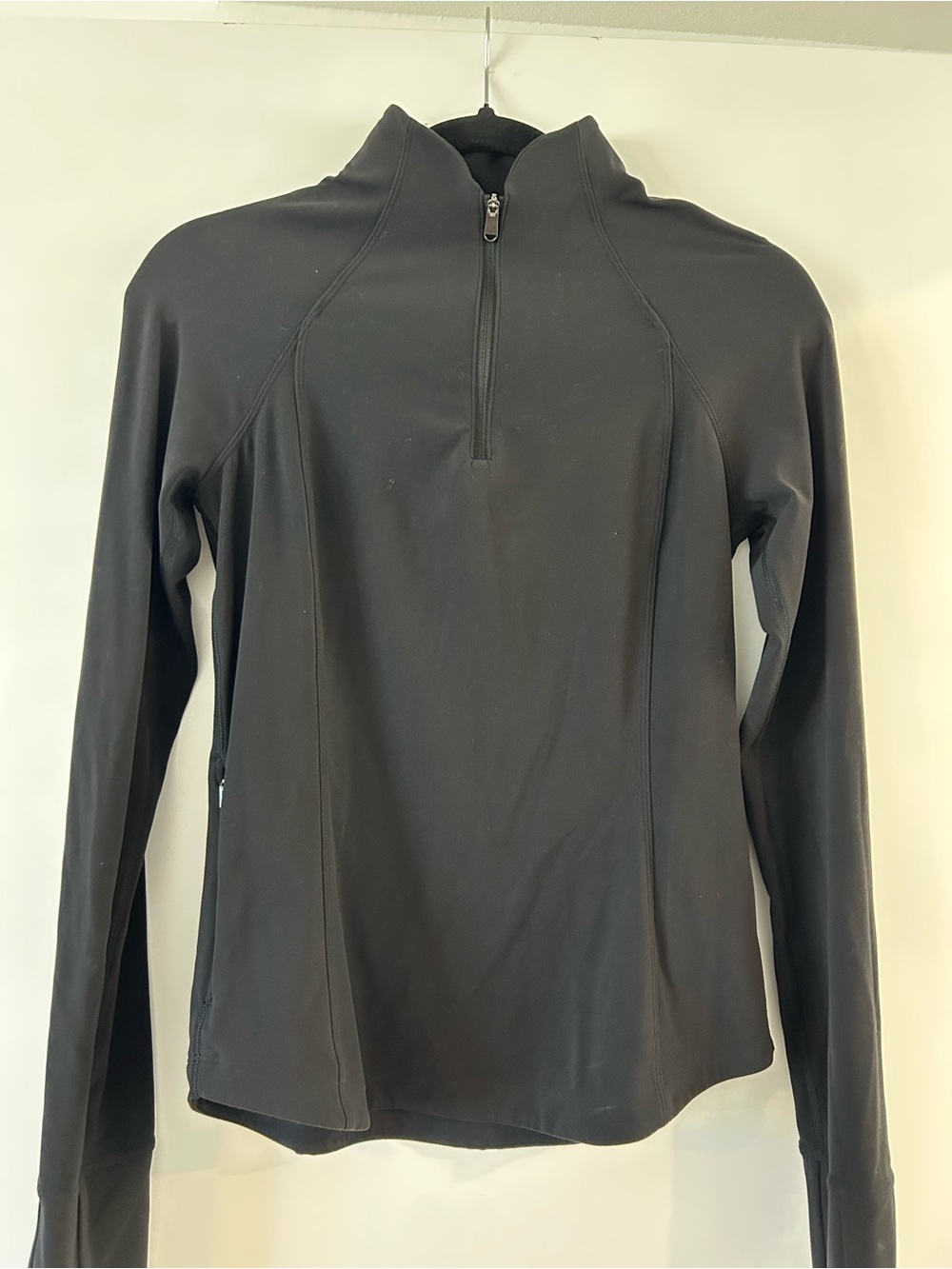 Athleta Black Long-Sleeve Quarter-Zip Pullover